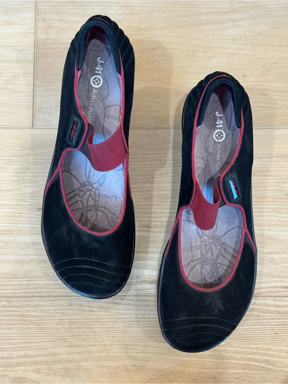 J-41 Black and Red Mary Jane heels
